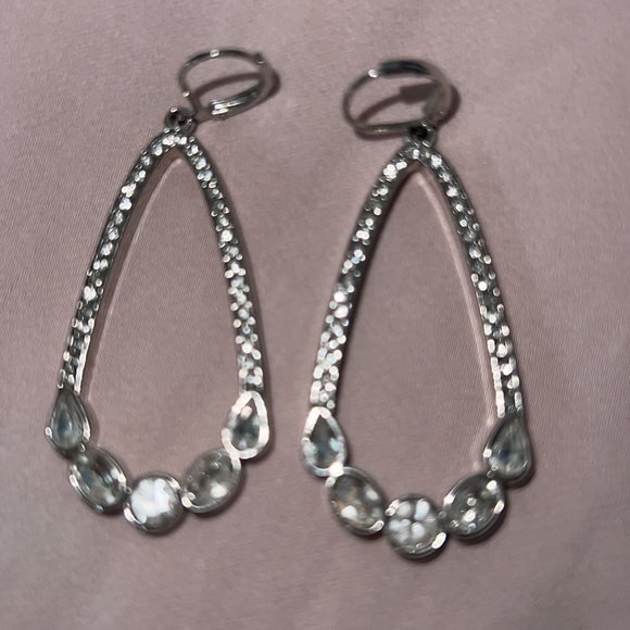 Lia Sophia silver and crystal earrings - Picture 2 of 3